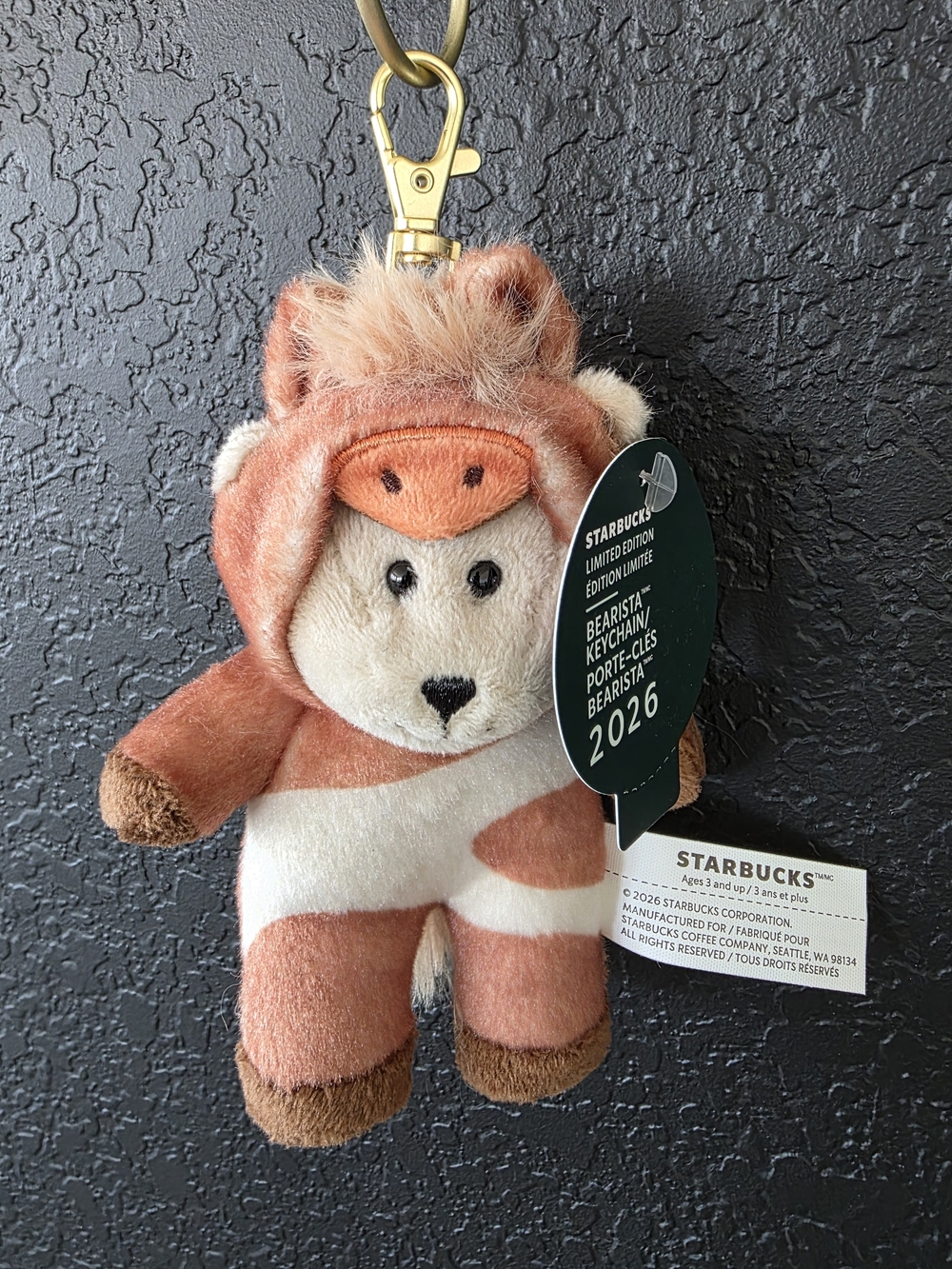 NWT Starbucks Bearista Horse Keychain 2026